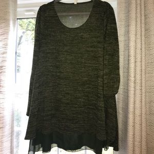 Pink blush tunic. Fleecy (light) w/ chiffon trim